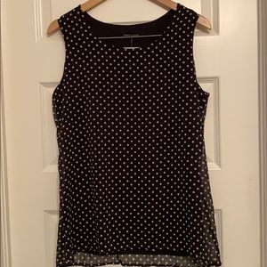 NWT Black polka dot tank top
